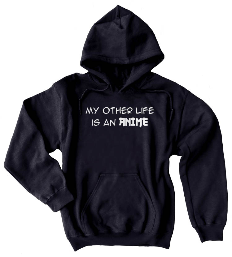 My Other Life is an Anime Pullover Hoodie - Black