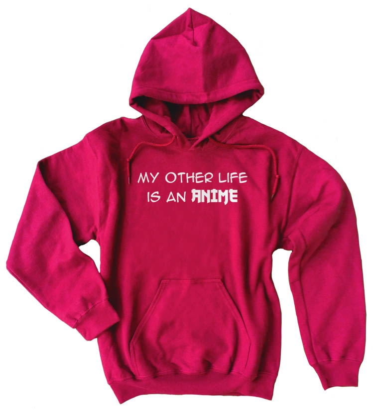 My Other Life is an Anime Pullover Hoodie - Red