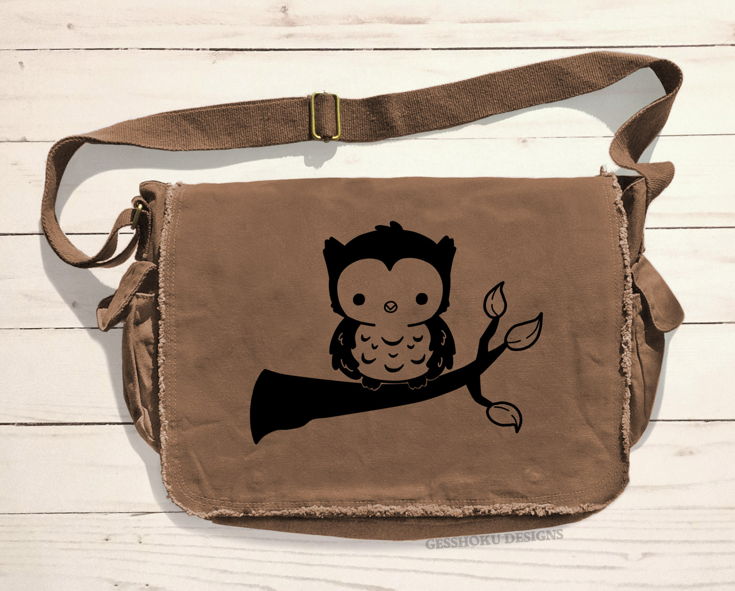 Fluffy Owl Messenger Bag - Brown
