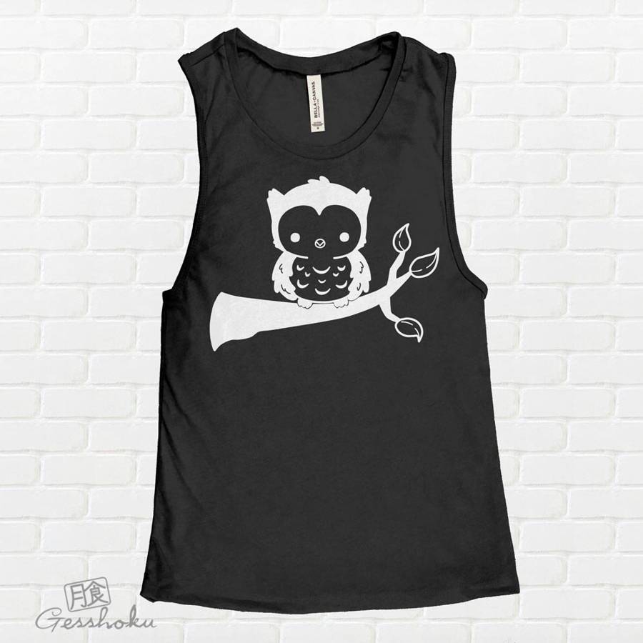 Fluffy Owl Sleeveless Top - Black