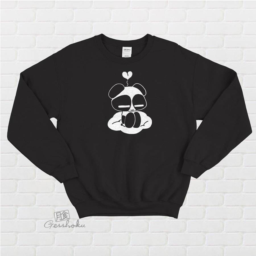 Chibi Panda Crewneck Sweatshirt - Black