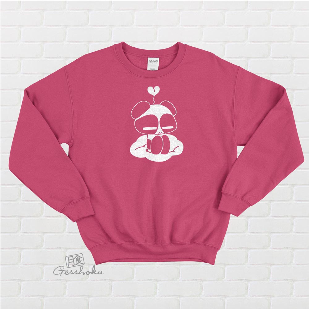 Chibi Panda Crewneck Sweatshirt - Hot Pink