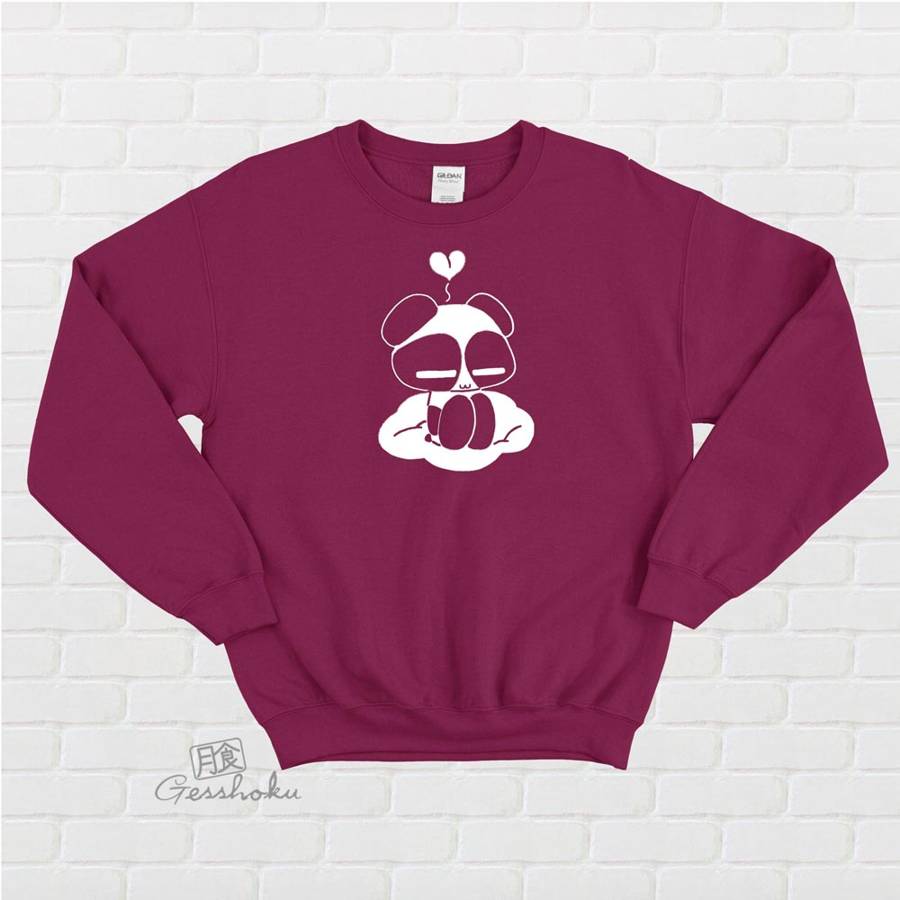 Chibi Panda Crewneck Sweatshirt - Maroon