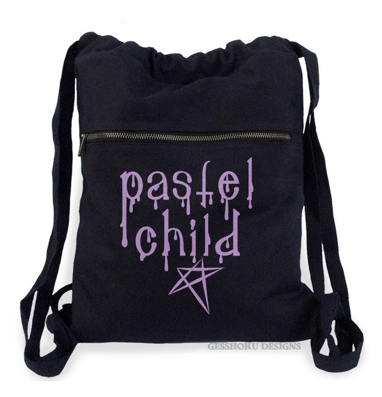 Pastel Child Cinch Backpack - Black