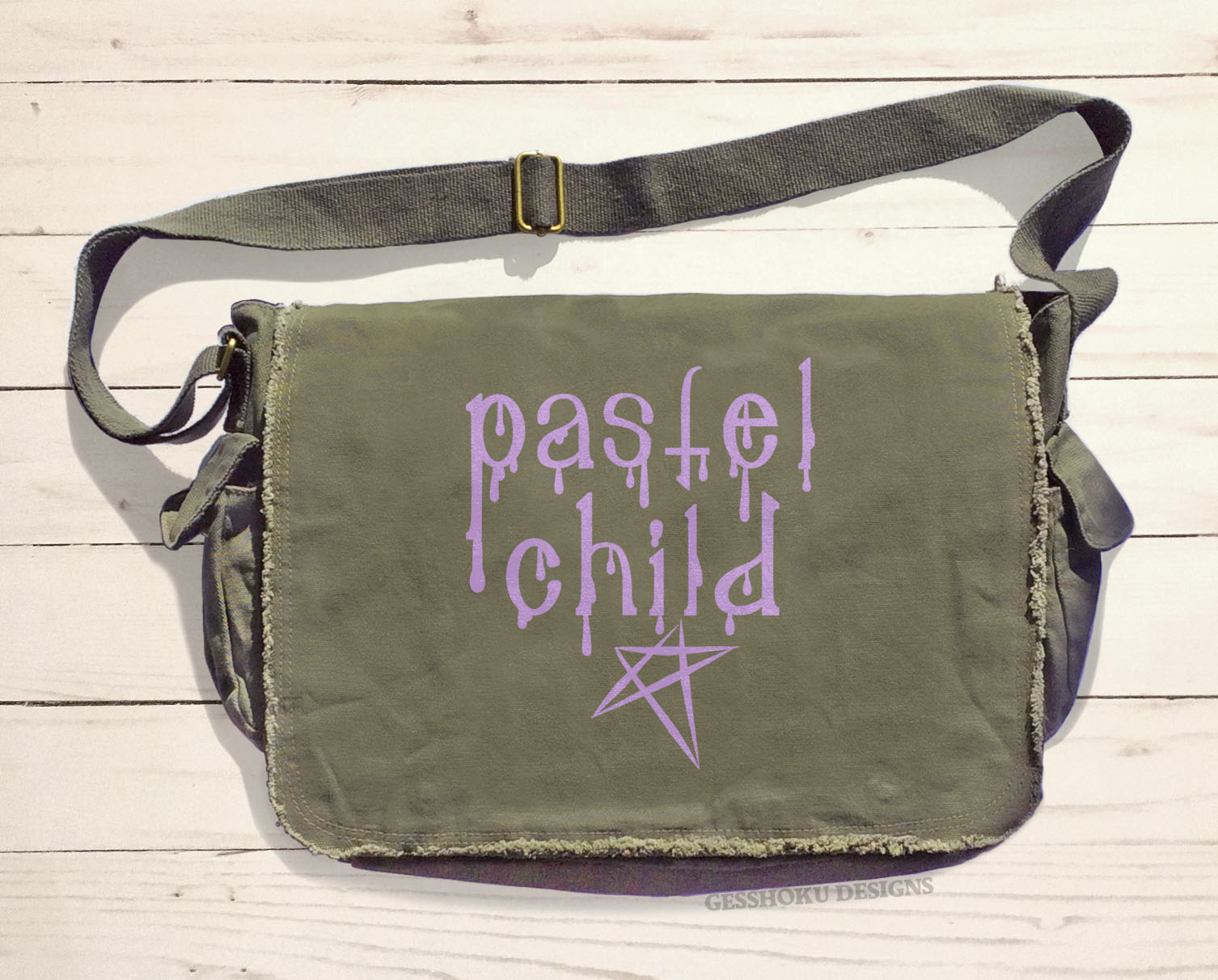 Pastel Child Messenger Bag - Khaki Green
