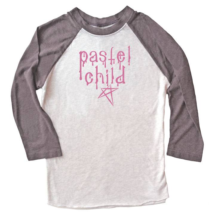 Pastel Child Raglan T-shirt 3/4 Sleeve - Grey/Black