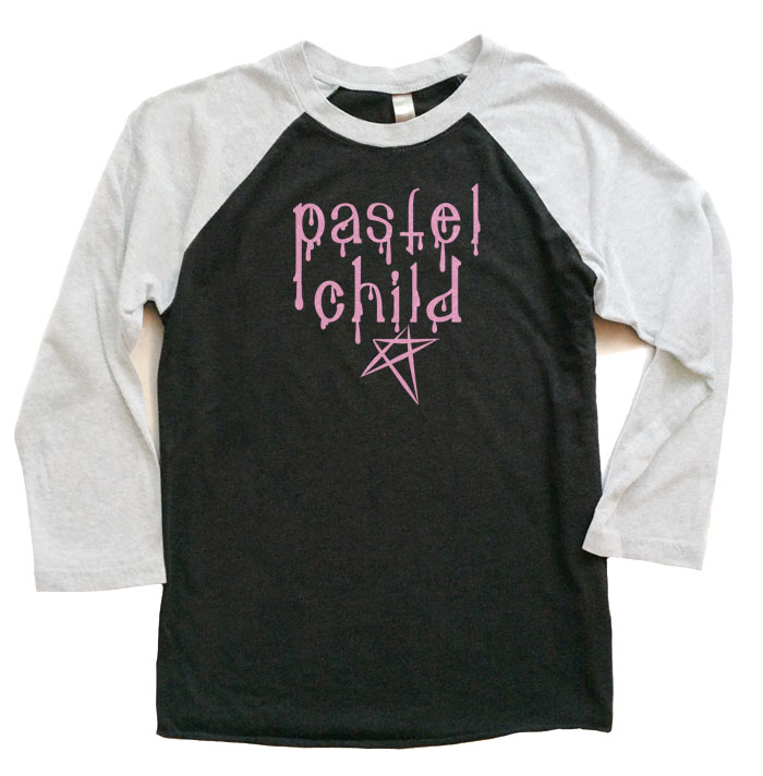 Pastel Child Raglan T-shirt 3/4 Sleeve - White/Black