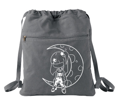 Pastel Moon Cinch Backpack - Smoke Grey