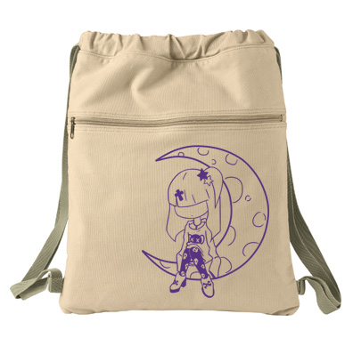 Pastel Moon Cinch Backpack - Natural