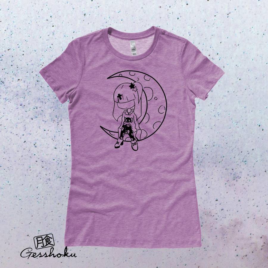 Pastel Moon Ladies T-shirt - Purple Berry