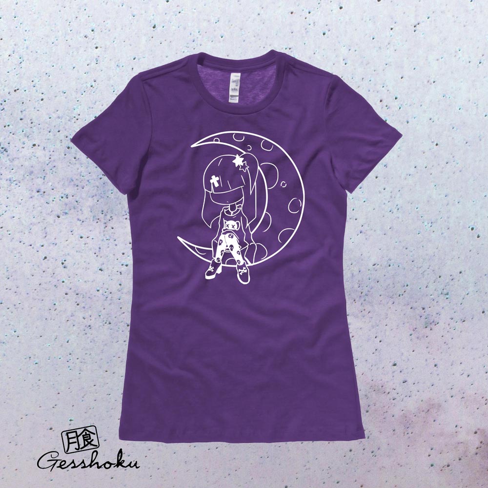 Pastel Moon Ladies T-shirt - Purple