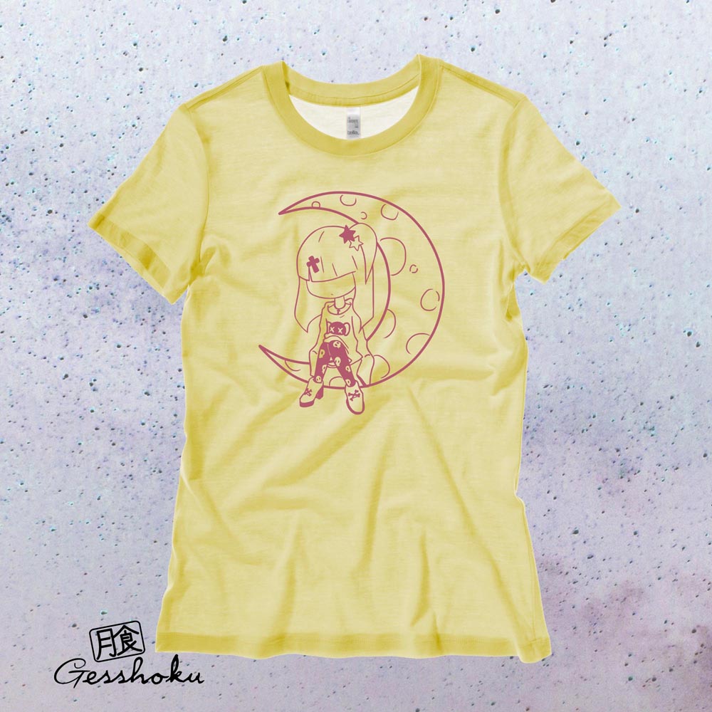 Pastel Moon Ladies T-shirt - Yellow