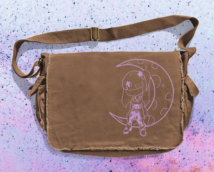 Pastel Moon Messenger Bag - Brown