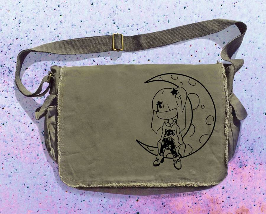 Pastel Moon Messenger Bag - Khaki Green