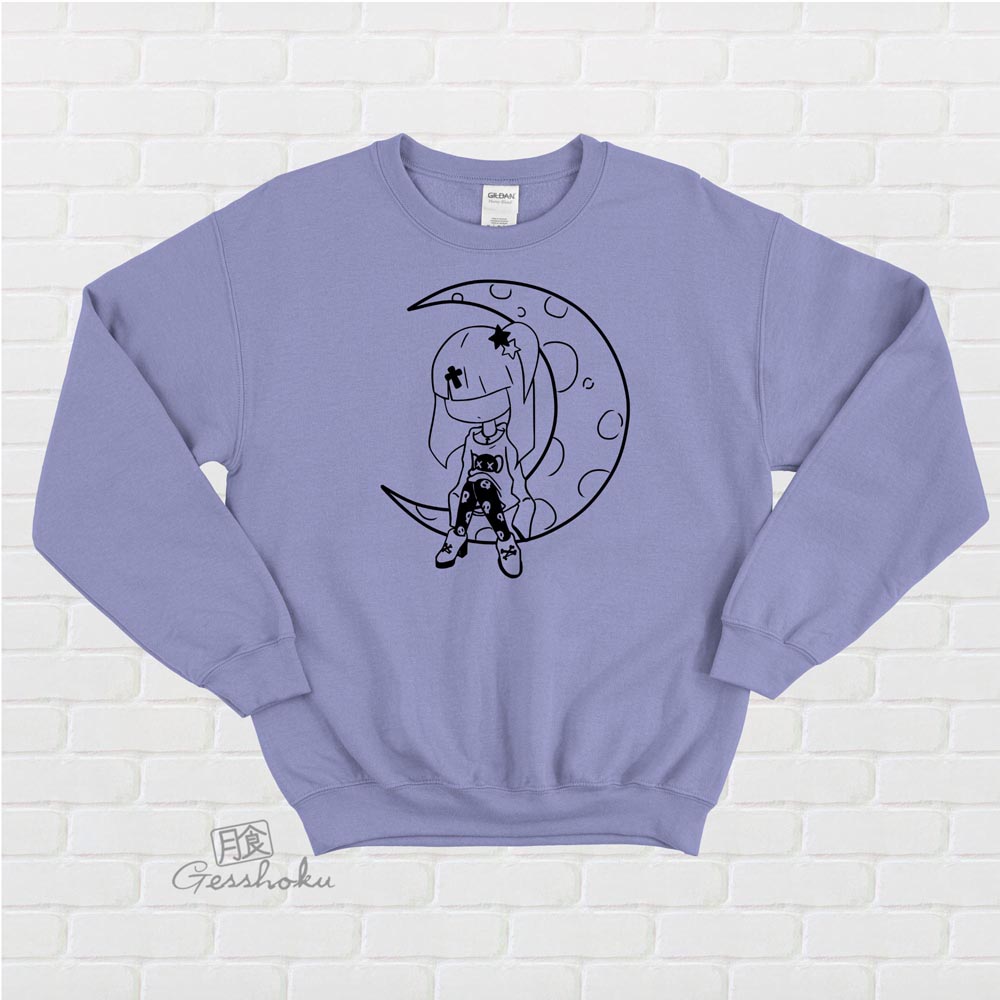 Pastel Moon Crewneck Sweatshirt - Violet