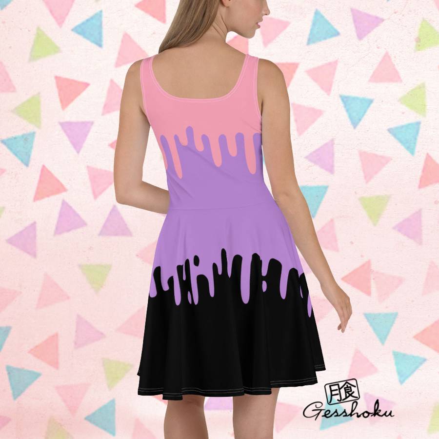 Pastel Drips Skater Dress -