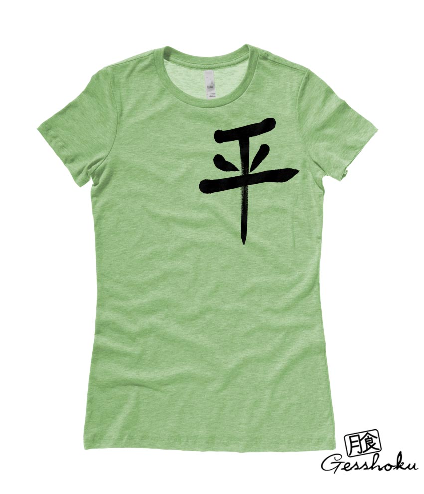 Peace Kanji Ladies T-shirt - Heather Green