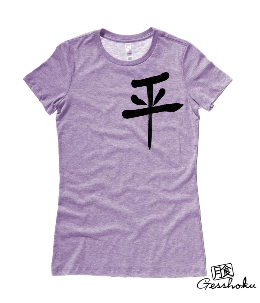 Peace Kanji Ladies T-shirt - Heather Purple