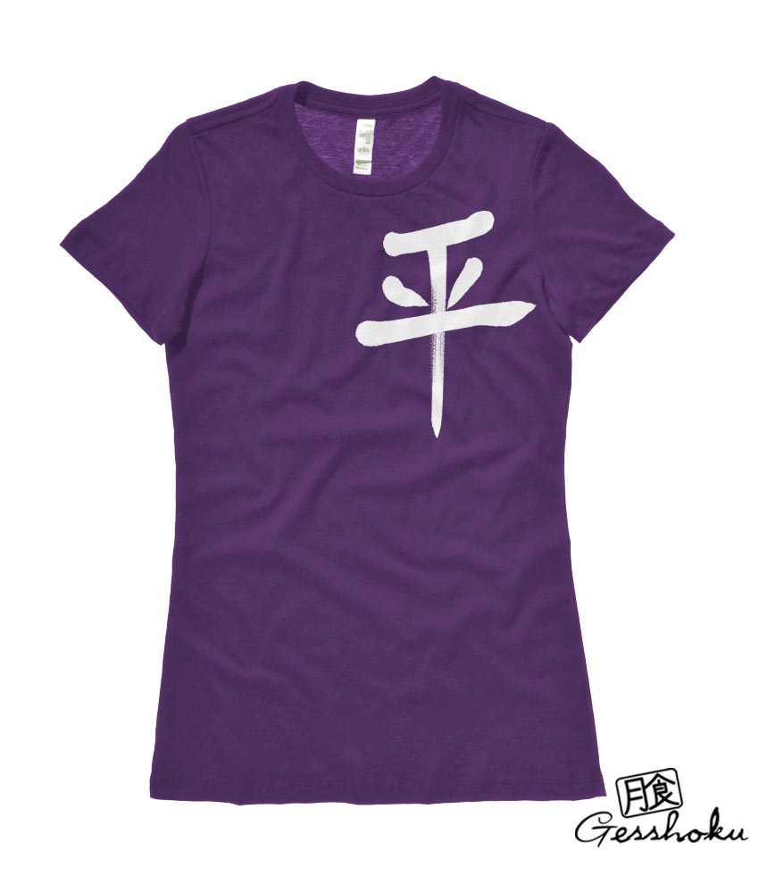 Peace Kanji Ladies T-shirt - Purple