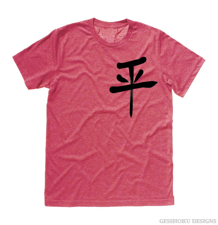 Peace Kanji T-shirt - Heather Red