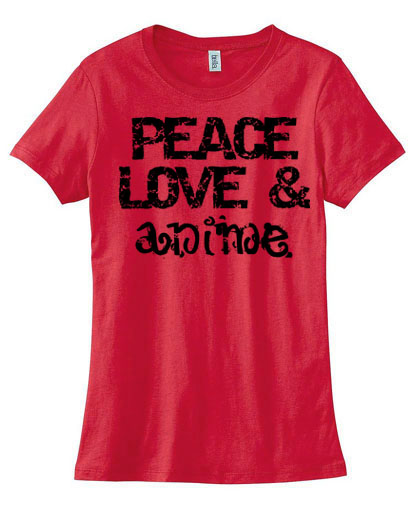 Peace Love & Anime Ladies T-shirt - Red