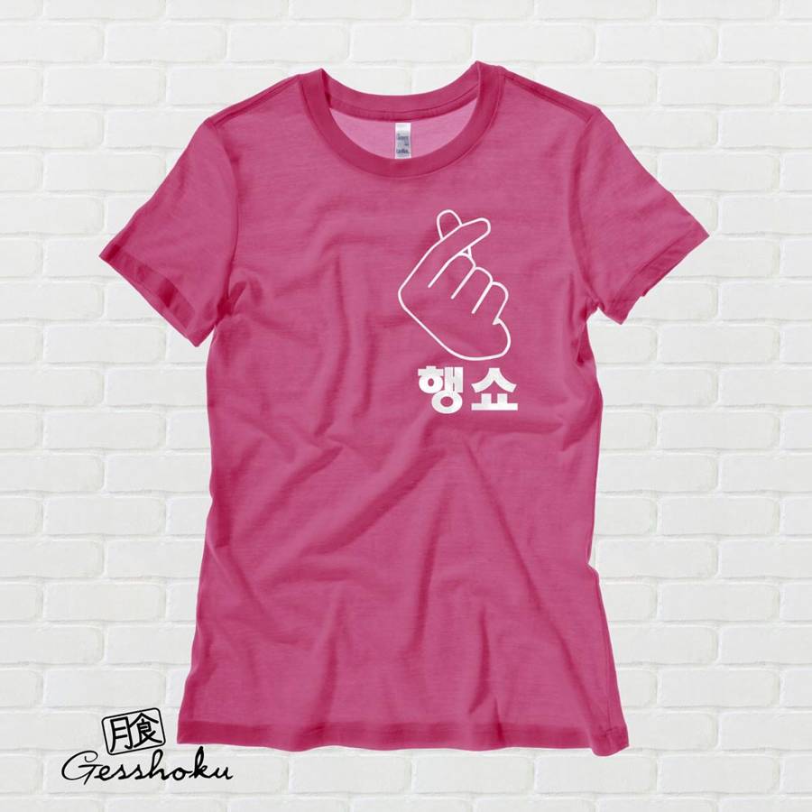 Peace Out "Haengsho" Korean Ladies T-shirt - Hot Pink