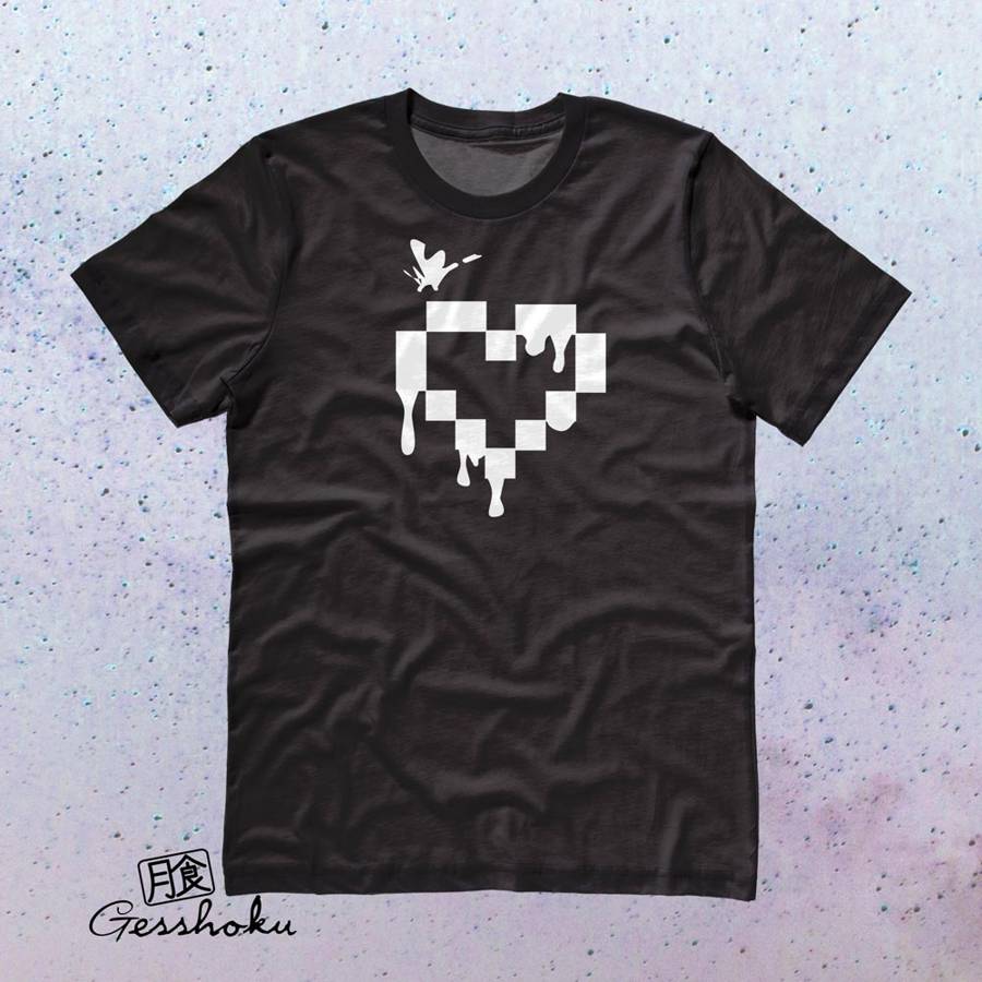 Pixel Drops Heart T-shirt - Black/White