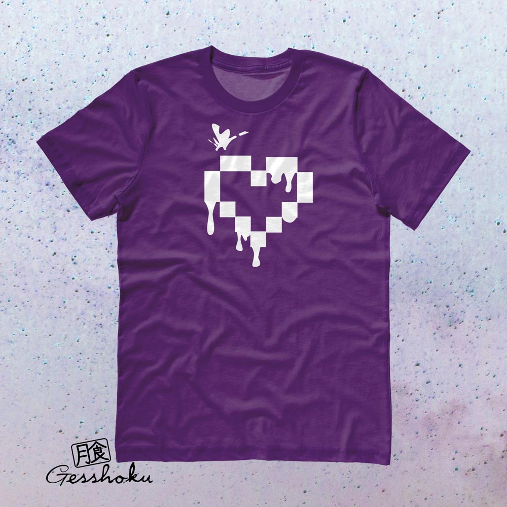 Pixel Drops Heart T-shirt - Purple