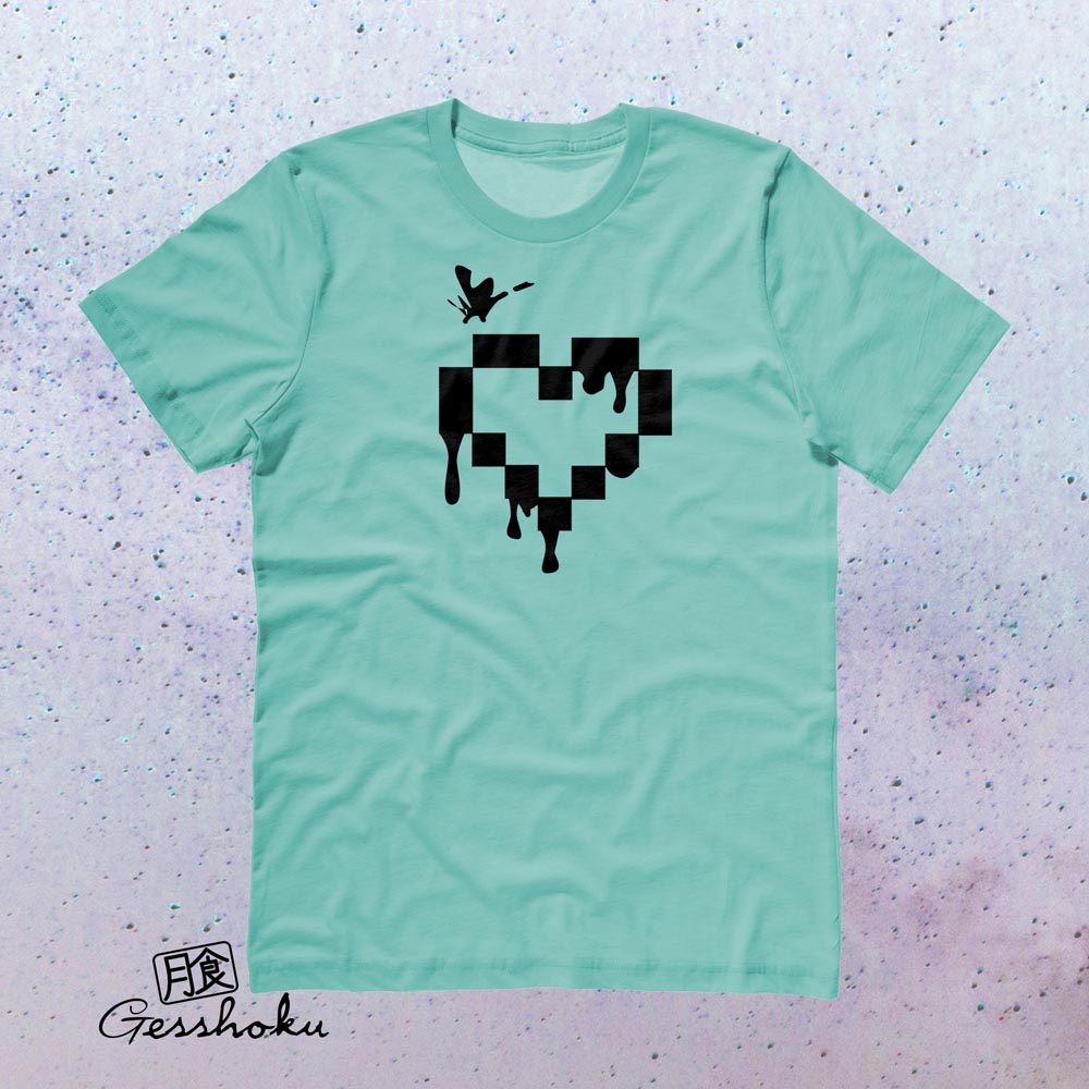 Pixel Drops Heart T-shirt - Teal