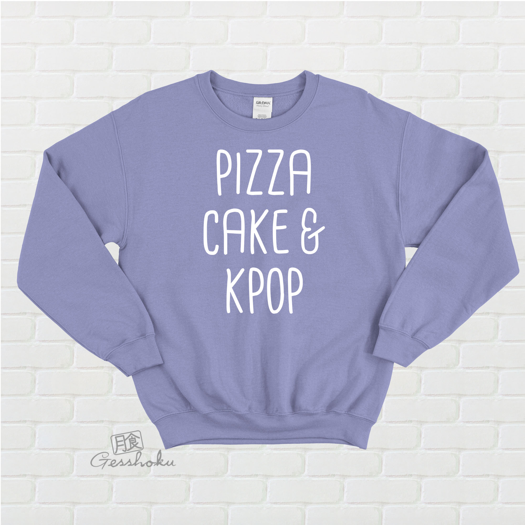 Pizza Cake & KPOP Crewneck Sweatshirt - Violet
