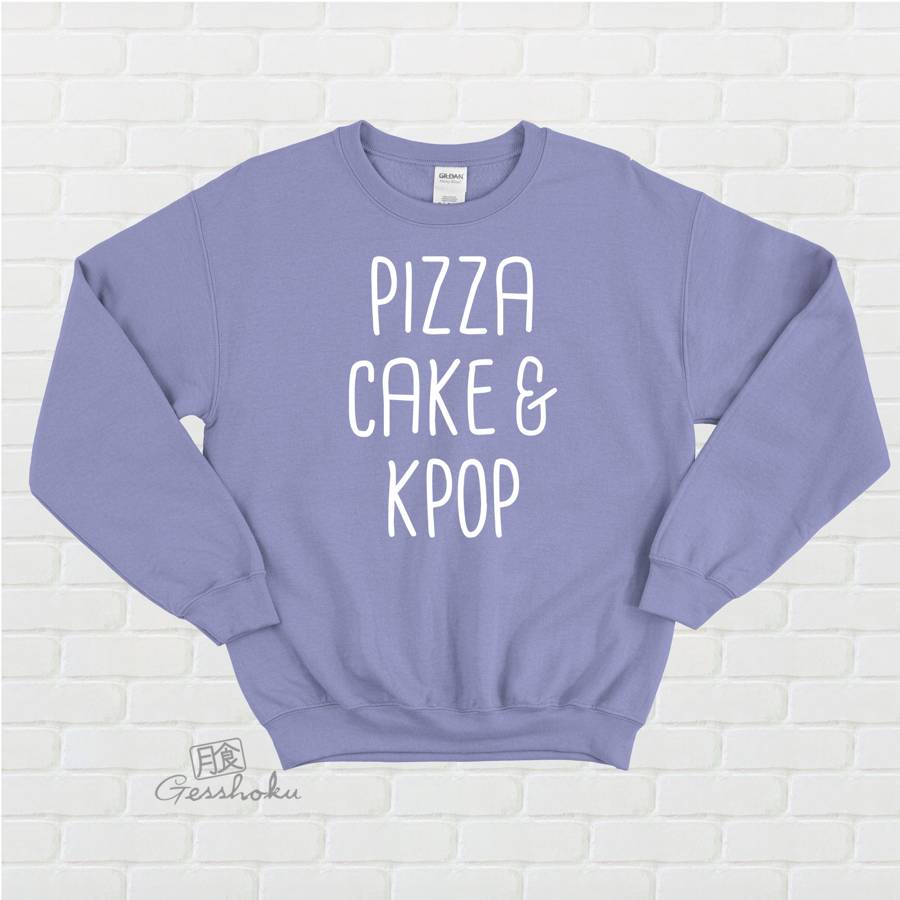 Pizza Cake & KPOP Crewneck Sweatshirt - Violet