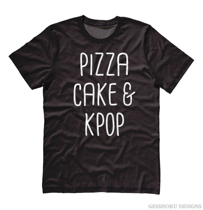 Pizza Cake & KPOP T-shirt - Black