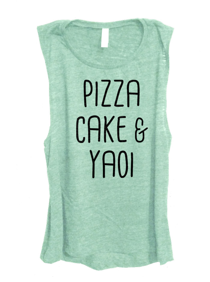 Pizza Cake & Yaoi Sleeveless Top - Mint