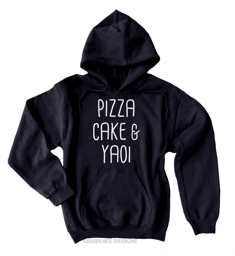 Pizza Cake & YAOI Pullover Hoodie - Black