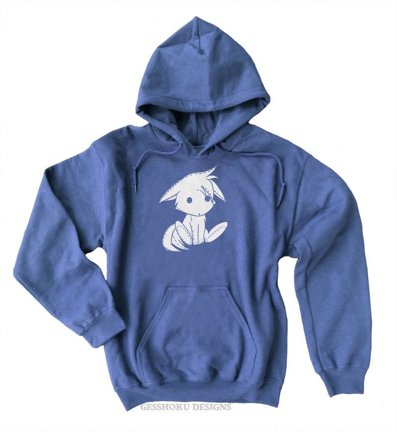 Plush Kitsune Pullover Hoodie - Heather Blue