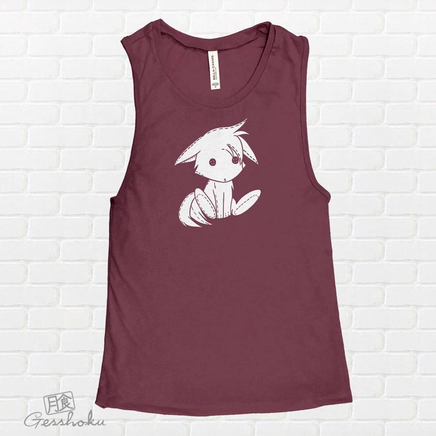 Plush Kitsune Sleeveless Top - Maroon