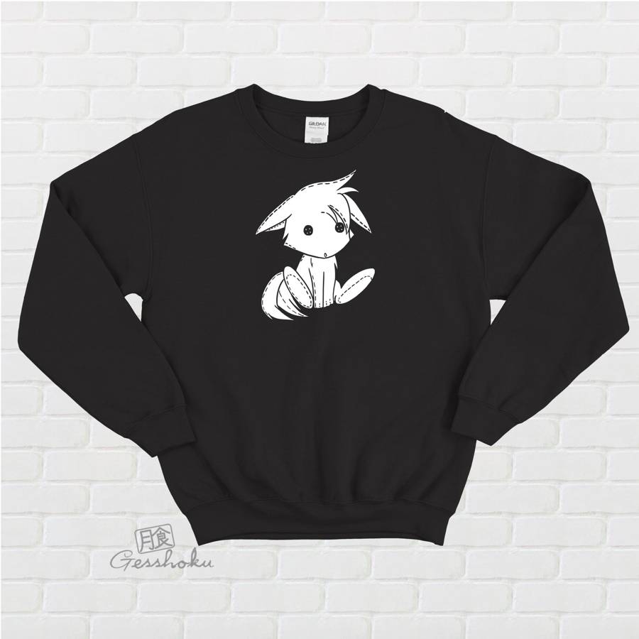 Plush Kitsune Crewneck Sweatshirt - Black