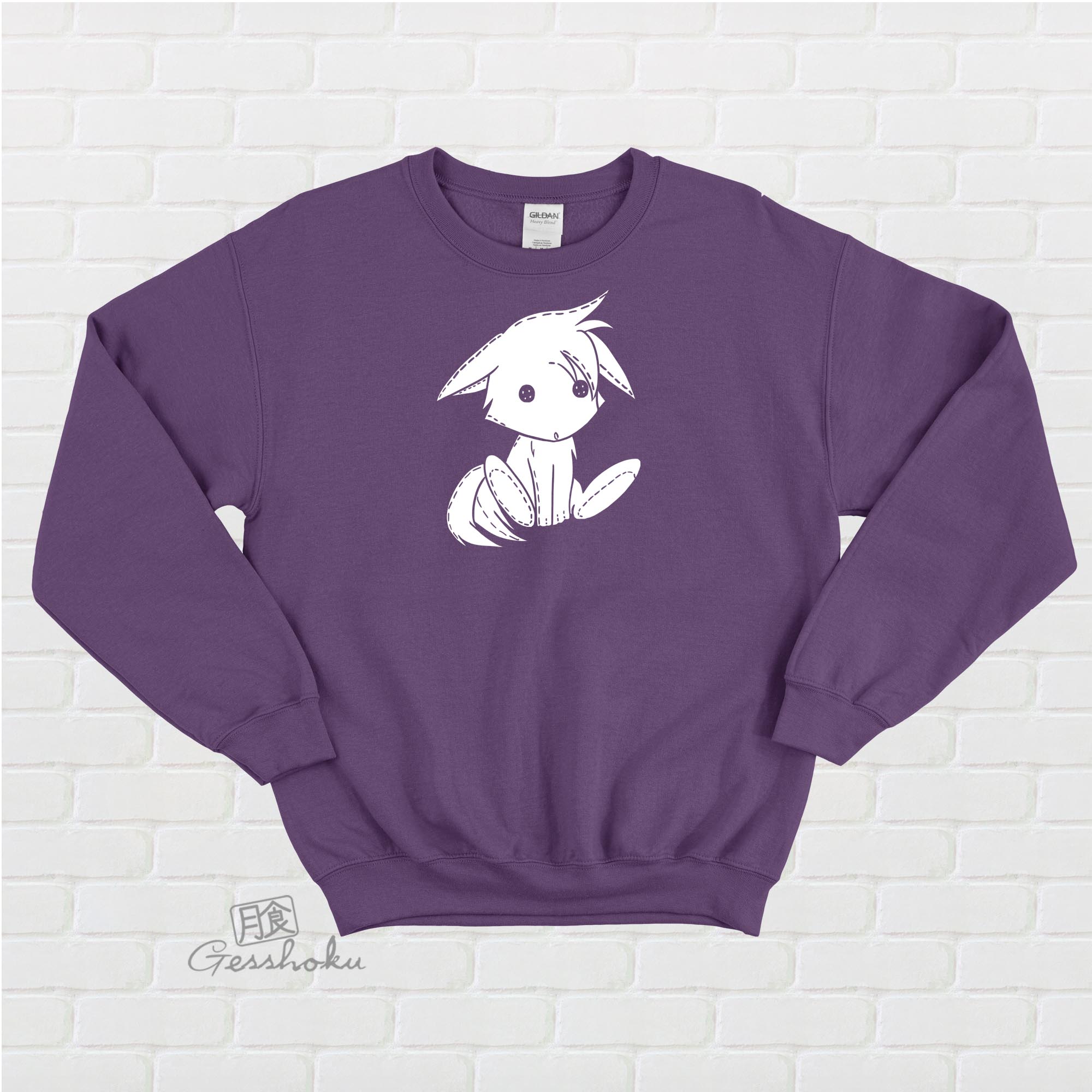 Plush Kitsune Crewneck Sweatshirt - Purple