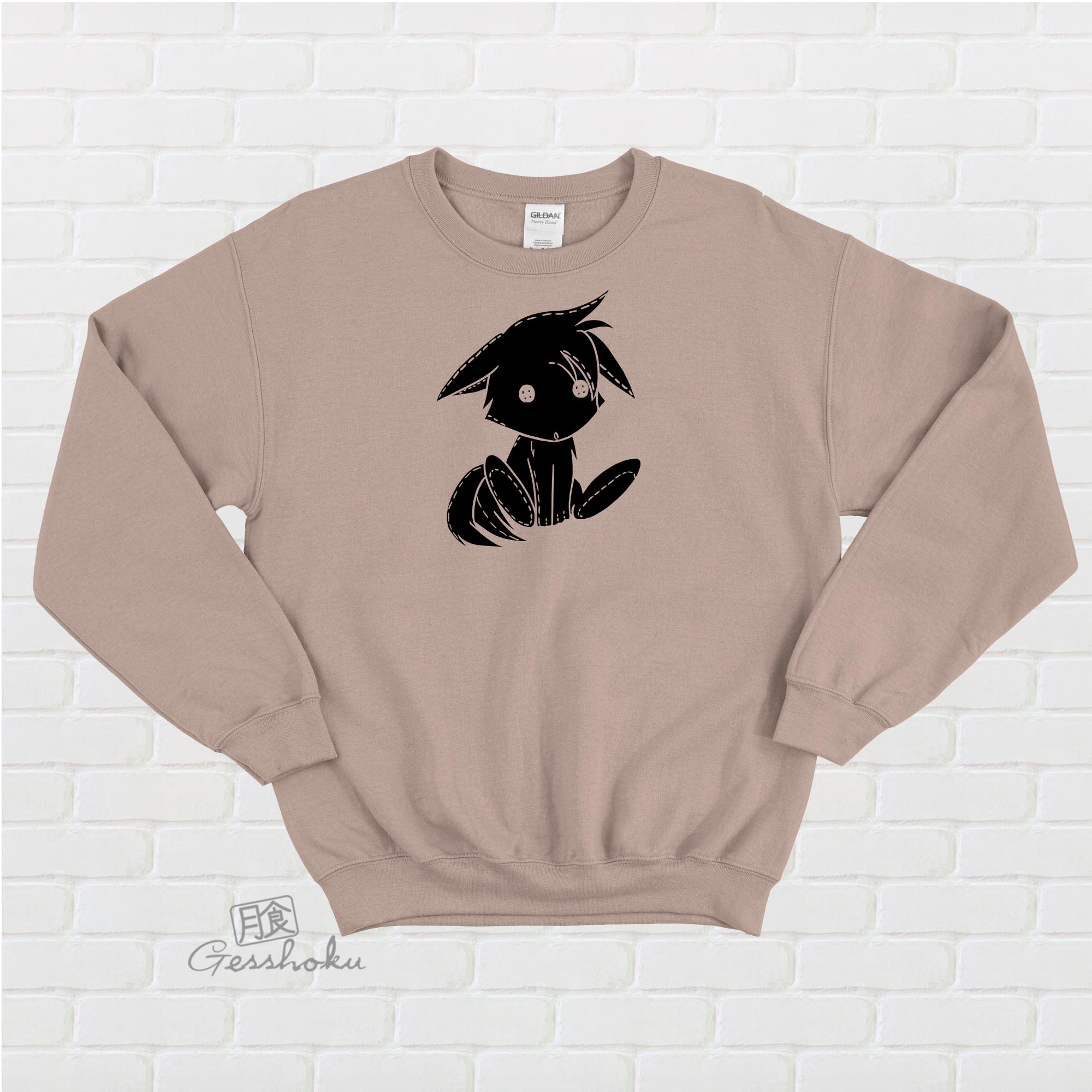 Plush Kitsune Crewneck Sweatshirt - Pebble Brown