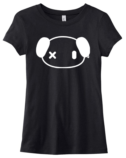 Punk Panda Ladies T-shirt - Black
