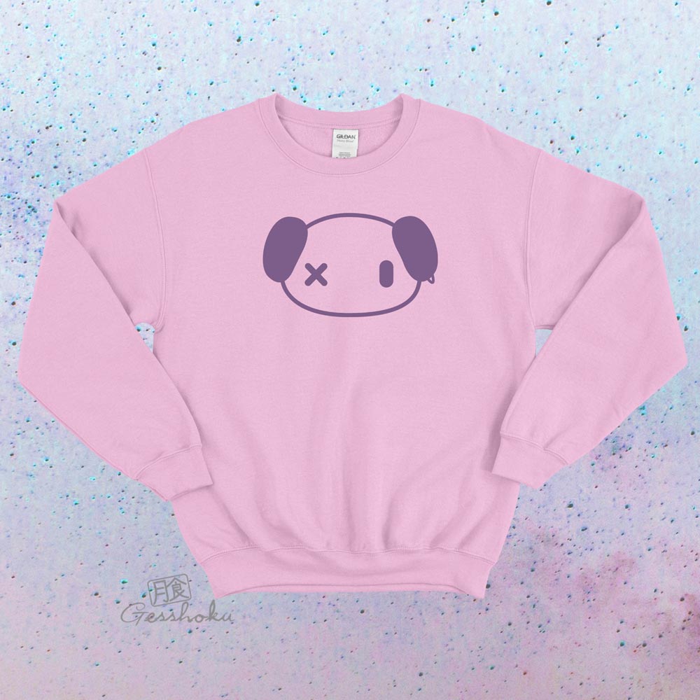 Punk Panda Crewneck Sweatshirt - Light Pink