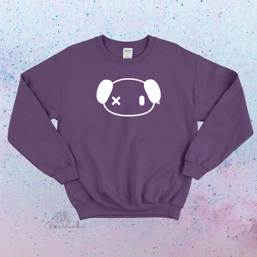 Punk Panda Crewneck Sweatshirt - Purple