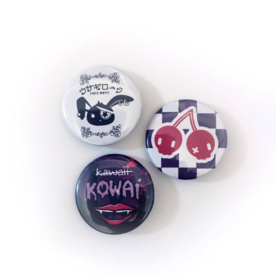 Elder Emo button bundle pack checkered buttons emo hair pin emo kid buttons