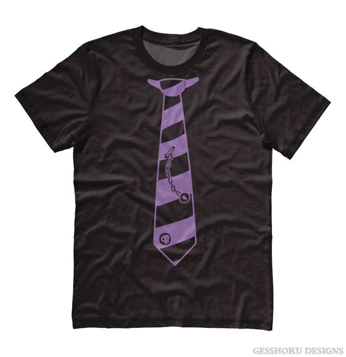 Fabulously Punk Striped Tie T-shirt - Purple/Black