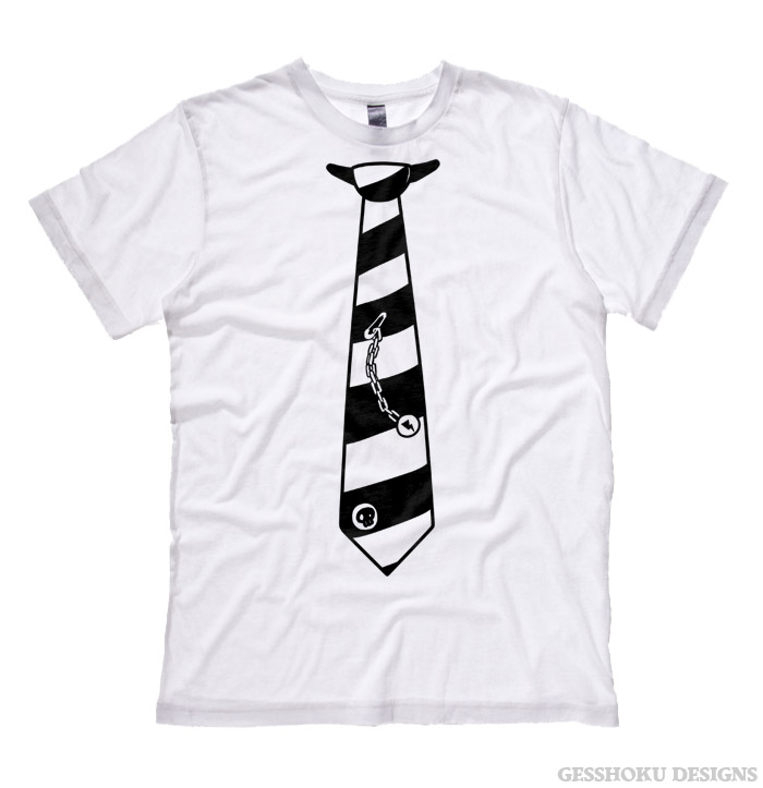 Fabulously Punk Striped Tie T-shirt - White