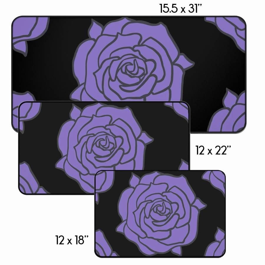 Gothic Purple Rose Desk Mat -