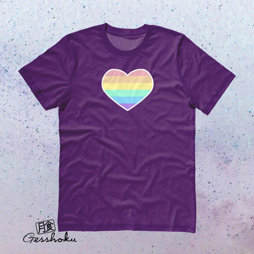 Pastel Rainbow Heart T-shirt - Purple