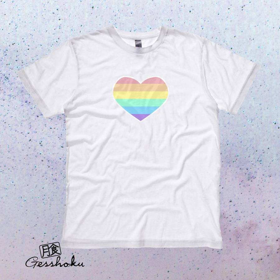 Pastel Rainbow Heart T-shirt - White