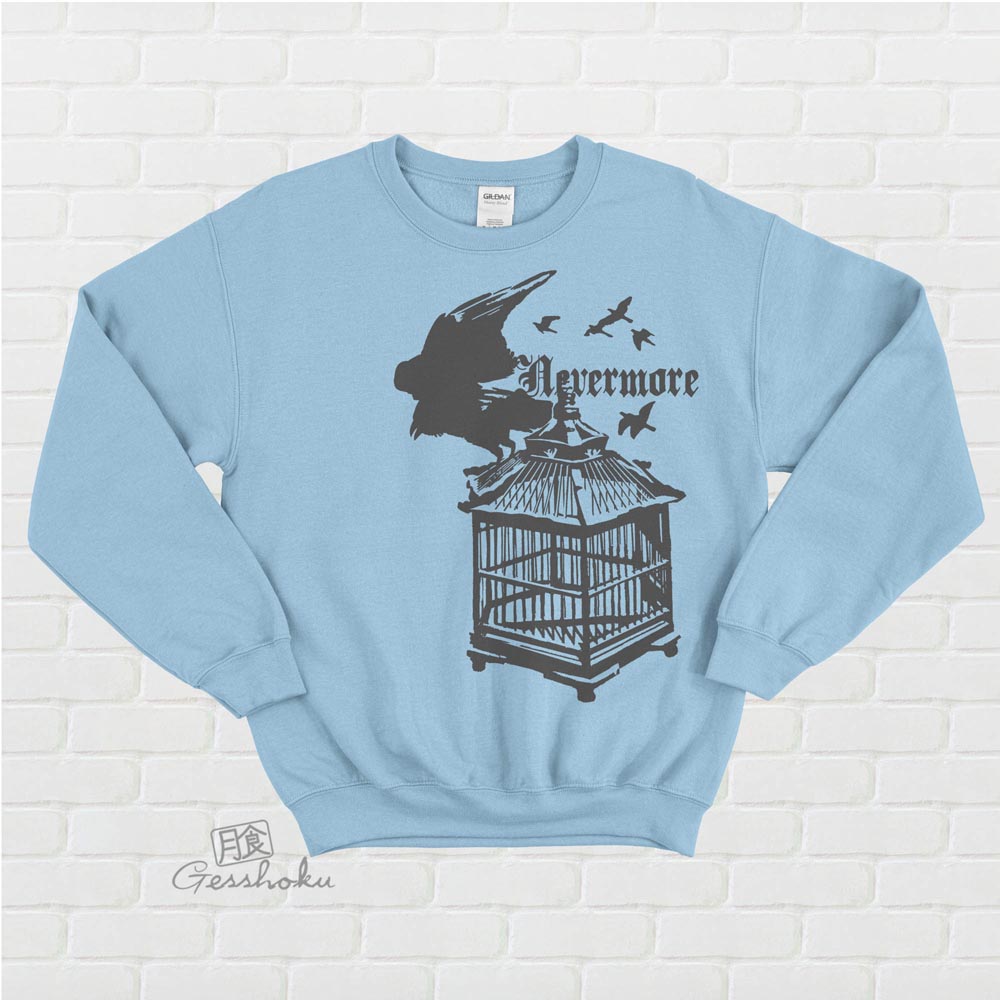Nevermore: Raven's Cage Crewneck Sweatshirt - Light Blue
