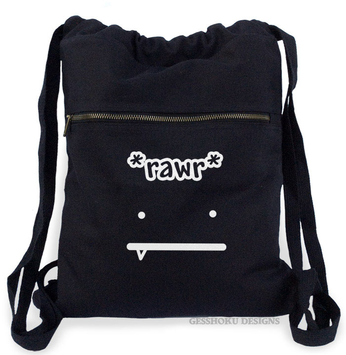 Rawr Face Cinch Backpack - Black